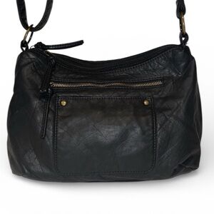 Bueno Black Leather crossbody Shoulder Bag